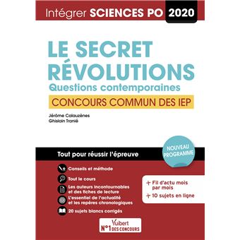 Sciences Po - Le secret et Révolutions - Concours commun IEP (réseau ScPo)