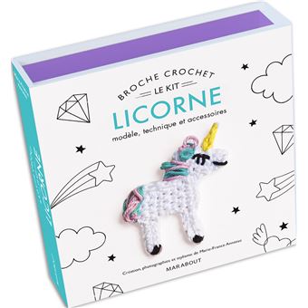 Kit broche tête de silhouette licorne