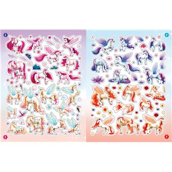 Licornes de rêve - Cahier de stickers - Magie des fleurs