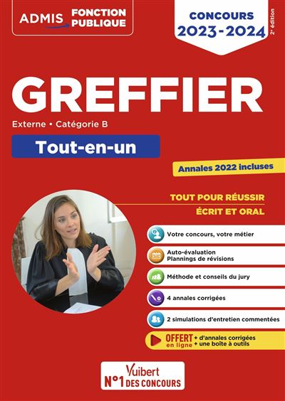 Concours Greffier - Catégorie B - Tout-en-un - Annales 2022 Offertes ...