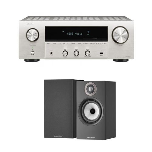Amplificateur Hi-Fi Denon DRA-800H Argent + Enceintes bibliothèque Bowers&Wilkins 607 S2 Edition Anniversaire Noir Vendues à la paire