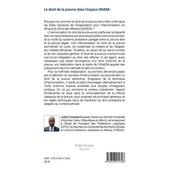 Droit de la preuve dans l'espace OHADA