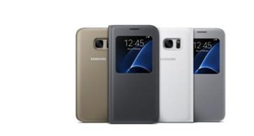 Etui Samsung S View Doré pour Galaxy S7 Edge