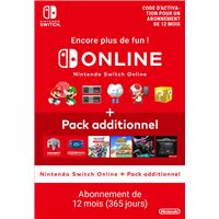 Code de téléchargement Nintendo Switch Online + Pack additionnel : 12 mois d’abonnement Individuel
