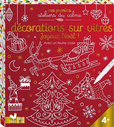 Décorations sur vitres Joyeux Noël - boîte avec accessoires