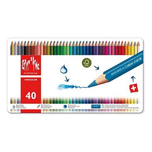 Boîte métal de 40 crayons Caran d'Ache Fancolor