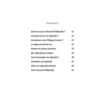 Le Recueil d'Objectifs