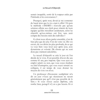 Le Recueil d'Objectifs