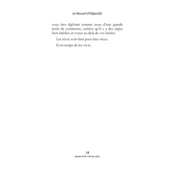 Le Recueil d'Objectifs
