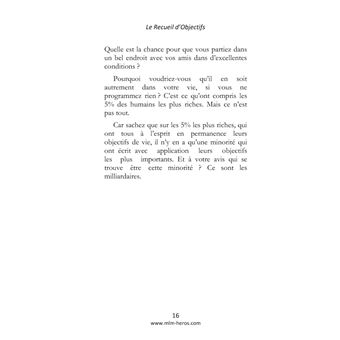 Le Recueil d'Objectifs