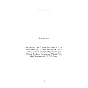 Une Ecriture Américaine