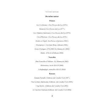 Une Ecriture Américaine