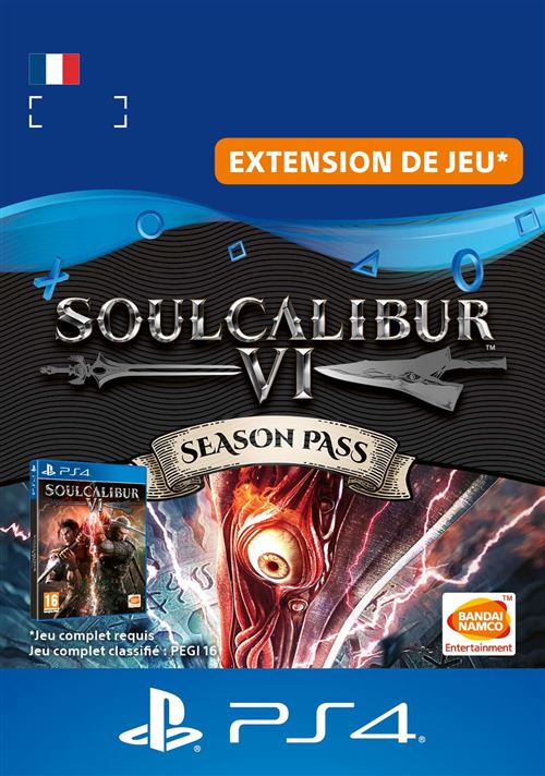 Pochette avant du jeu Code de téléchargement extension DLC Soul Calibur 6 Season Pass PS4