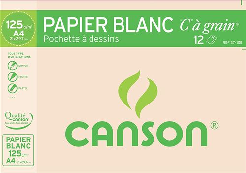 CANSON POCH 12F C A GRAIN 224G 24X32