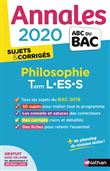 Annales Bac 2020 Philosophie Term L-ES-S - Sujets & corrigés