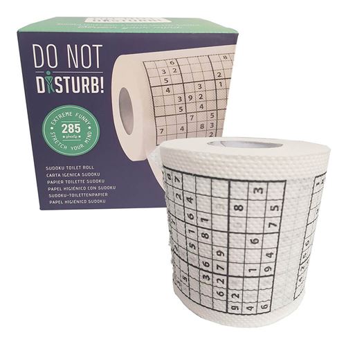 Sudoku Lot de 2 rouleaux de papier toilette avec 20 sudokus différents à  nouer Décoration de toilette pour jubilé Motif papier amusant de toilette