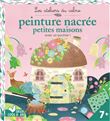 Peinture nacrée et pochoir petites maisons - mini boite avec accessoires