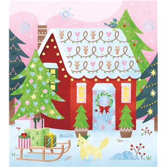 Peinture nacrée et pochoir petites maisons - mini boite avec accessoires