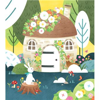 Peinture nacrée et pochoir petites maisons - mini boite avec accessoires