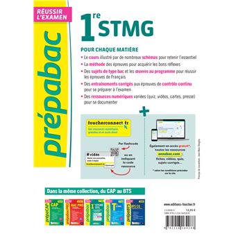 Prépabac 1re STMG - Toutes les matières - Cours et entraînement au contrôle continu 2023