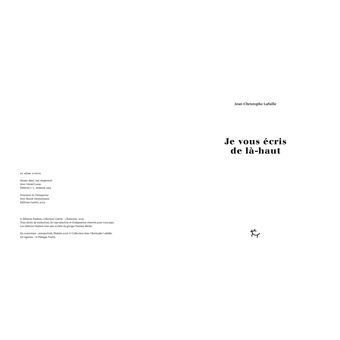 Je vous écris de là-haut