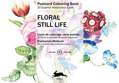 FLORAL STILL LIFE. POSTCARD COLOURING BOOKS