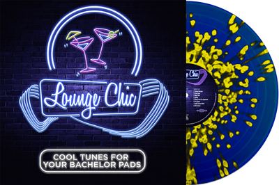 Lounge Chic Vinyle Bleu et Jaune Moucheté