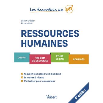 Ressources Humaines Cours Qcm Entrainement Corriges Broche Benoit Grasser Florent Noel Achat Livre Fnac