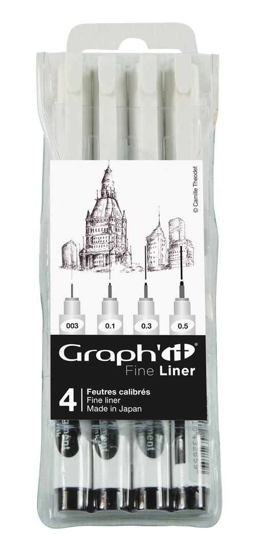 Pochette Graph'it de 4 Fine Liners Noir