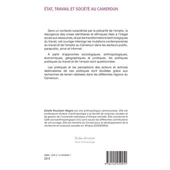 Etat, travail et société au Cameroun