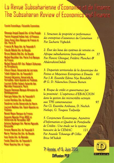 Revue Subsaharienne d'économie et de finance