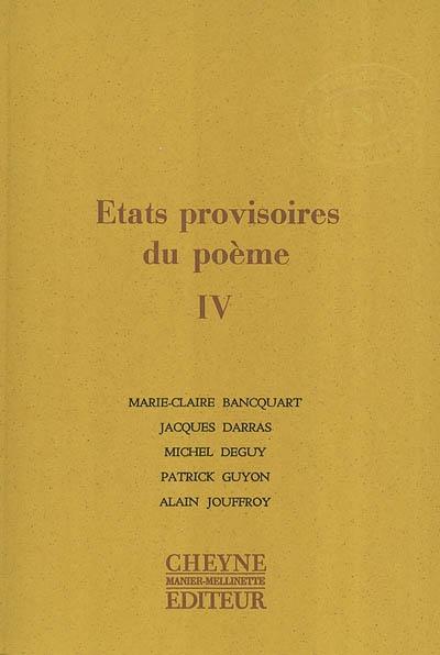 Etats provisoire du poeme iv