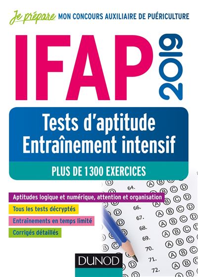 IFAP 2019 Tests d'aptitude Entraînement intensif Concours Auxiliaire de puériculture