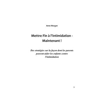 Mettre Fin à l'intimidation - Maintenant !