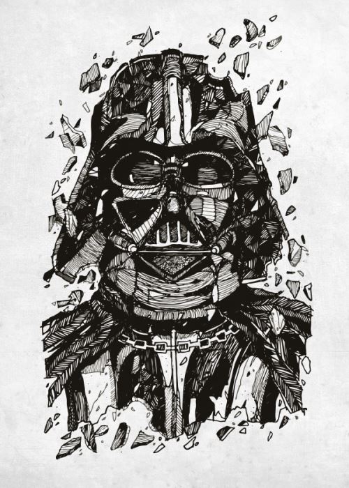 STAR WARS BLUEPRINTS-MAGNETIC METAL POSTER 45X32-DARTH VADER