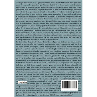 La crise du monde moderne