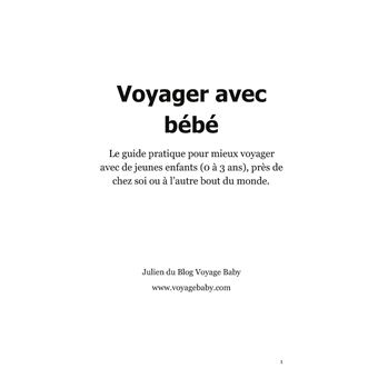 Voyager avec bébé