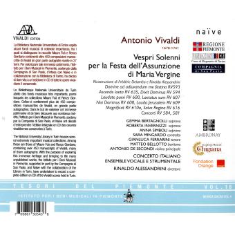 Vespri per l'assunzione di Maria Vergine - Antonio Vivaldi - CD