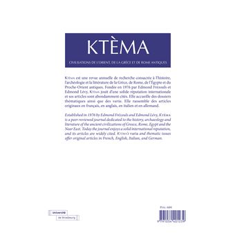 Ktèma N° 47/2022 Civilisations de l'Orient, de la Grèce et de Rome antiques