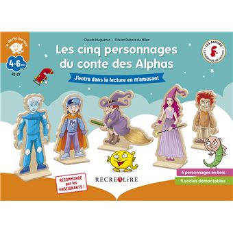 Les cinq personnages du conte des Alphas - Nouvelle édition en bois