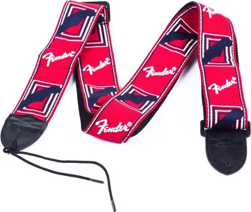 Fender - Courroie pour guitare - Monogrammée - 2 pouces - Rouge/Blanc/Bleu - Image 2
