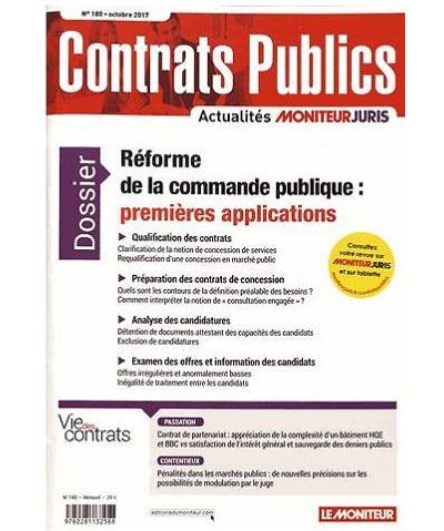 Actualité de la commande et des contrats publics