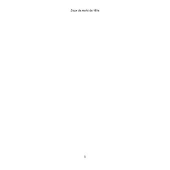 Jeux de mots de tête