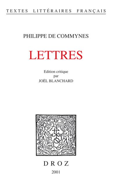 Lettres - P. DE Commynes - broché