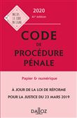Code de procédure pénale 2020, annoté - 61e ed.