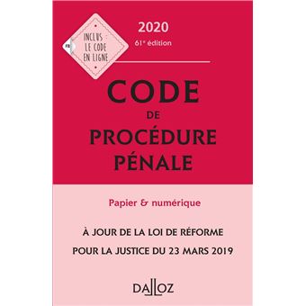 Code de procédure pénale 2020, annoté - 61e ed.