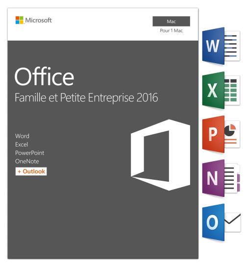 Logiciel Microsoft Office Mac Home & Business 2016