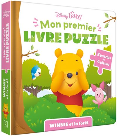 Winnie l'Ourson -  : DISNEY BABY - Mon Premier livre puzzle - 4 pièces - Winnie et la forêt