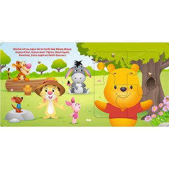 DISNEY BABY - Mon Premier livre puzzle - 4 pièces - Winnie et la forêt