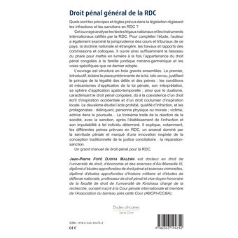 Droit pénal général de la RDC